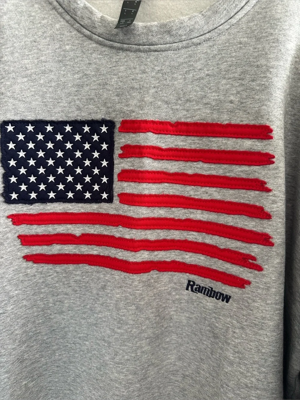 ADIDAS Large Americana 250th Anniversary USA Flag Gray Crewneck Sweatshirt Sport